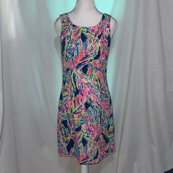Lilly Pulitzer Indigo Palm Reader sleeveless shift dress size 6 - Picture 1 of 6